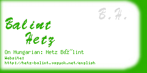 balint hetz business card